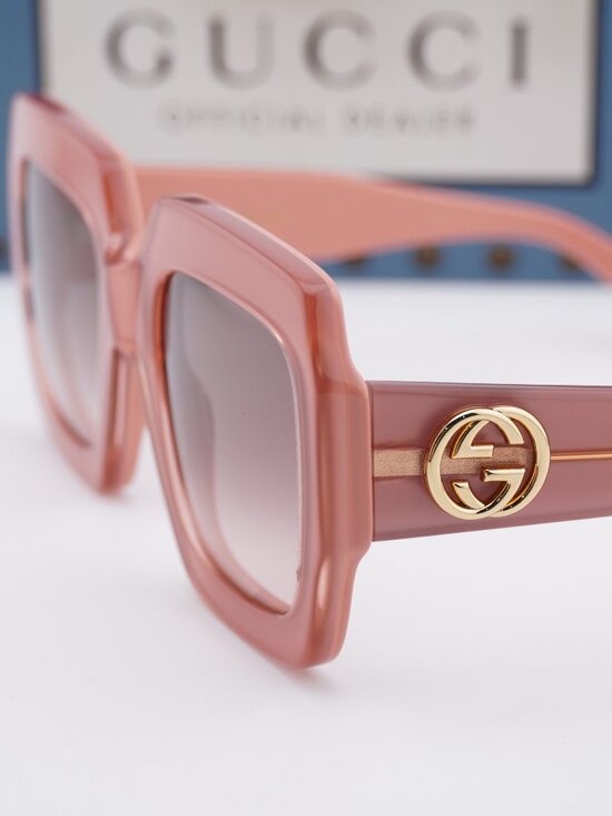 Gucci GG0178S 007 Women Square Sunglasses - Pink / Brown main image 8